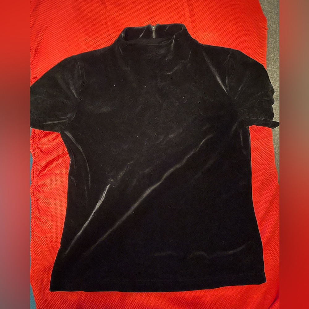 Vintage “Impressions”90’s Black Velvet Blouse Sz Medium